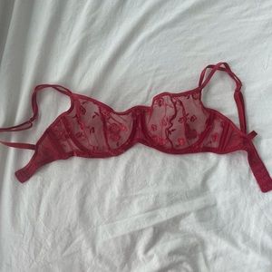 Victoria secret red lace bra